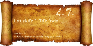 Latzkó Tünde névjegykártya