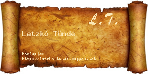 Latzkó Tünde névjegykártya