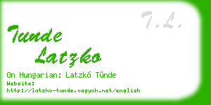 tunde latzko business card